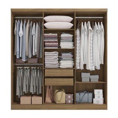 Guarda Roupa com 6 Portas e 2 Gavetas - Nogueira - Kappesberg Cod 322.428